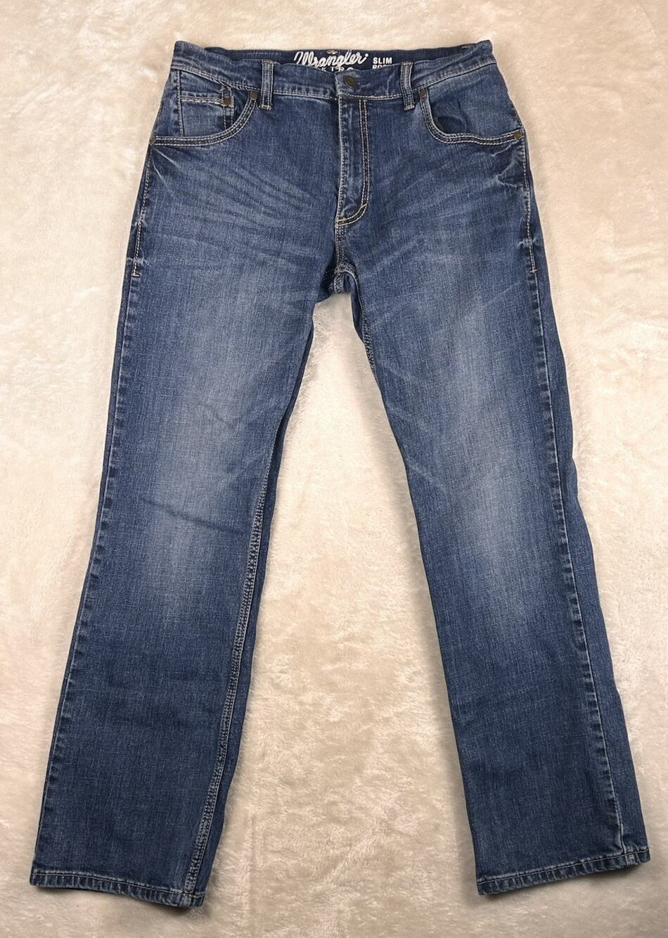 Wrangler Retro Jeans Slim Boot Men's 33x32 Blue Med Wash Slim Boot Western Rodeo
